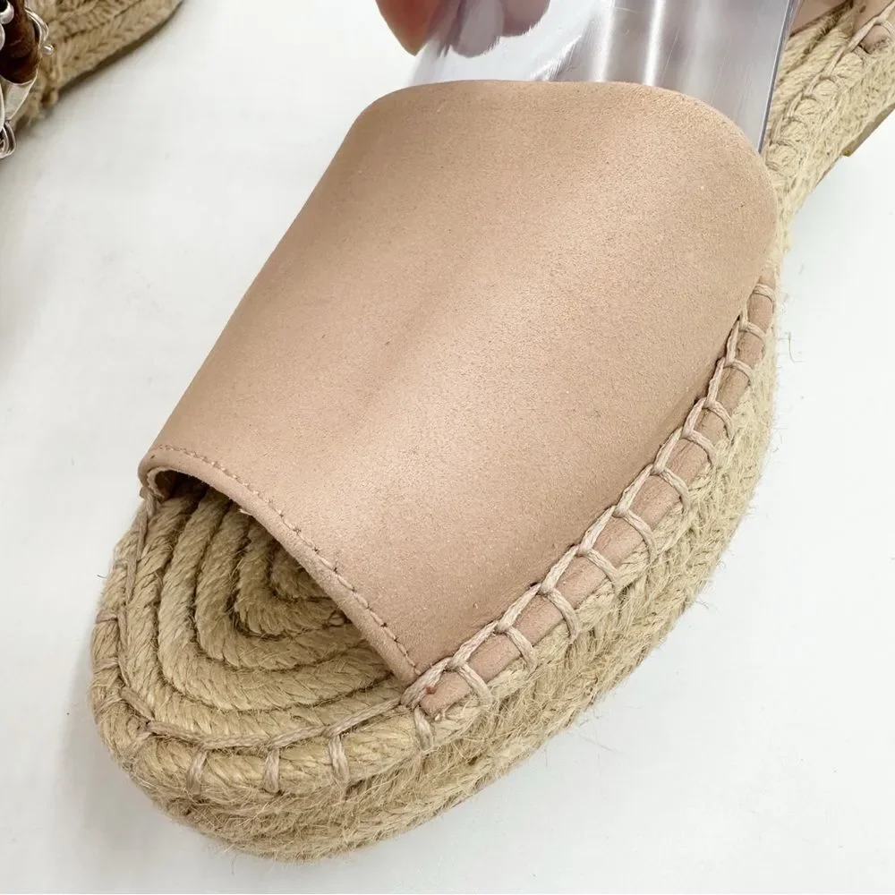 Splendid Women's Edna Ankle Tie Blush Nubuck Suede‎ Espadrille Sandals Size 8M